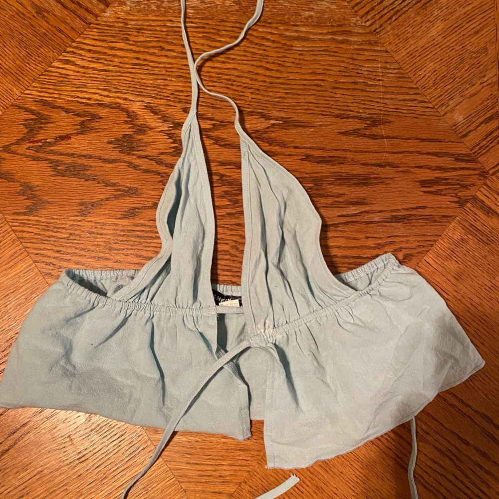 Light blue front tie shirt XS